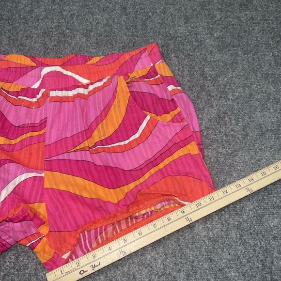 Trina Turk Pink and Orange Patterned Women Shorts - Picture 8 of 10